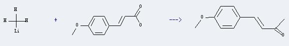 p-Methoxycinnamic acid can react with methyllithium to produce 4t-(4-methoxy-phenyl)-but-3-en-2-one. This reaction will need the solvent diethyl ether